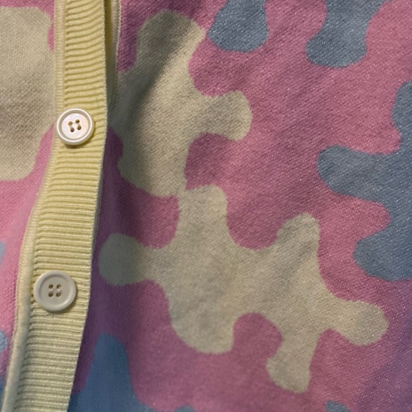 Cider Puzzle Pattern Women’s Button Up Sweater - Picture 2 of 4